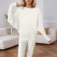 thumbnail image 2 of Oversized Batwing Sleeve Boat Neck Pullover Sweater Soft Knitted Casual Loose Fit Comfortable Long Sleeve Blouse, 2 of 4