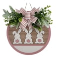 thumbnail image 5 of Easter Bunny Wooden Door Hanger with Bow, Rustic Spring Wreath Sign for Indoor & Outdoor Home Decor, 5 of 6