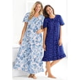 thumbnail image 4 of Dreams & Co. Plus Size Short Floral Print Cotton Gown, 4 of 6