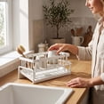 thumbnail image 7 of Rustproof Metal Kitchen Sink Caddy Sponge Holder with Removable Drip Tray, Soap Dispenser and Brush Organizer for Countertop, 7 of 7