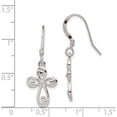 thumbnail image 3 of Sterling Silver Polished Cross Dangle Earrings (32 X 12) Made In India qe12946, 3 of 5