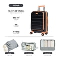 thumbnail image 6 of Travelhouse Carry-On Luggage Sets Front Open 4 Piece Hardside Suitcase Set with Spinner Wheels TSA Lock Toiletry Bag and Shoe bag,Black, 6 of 8