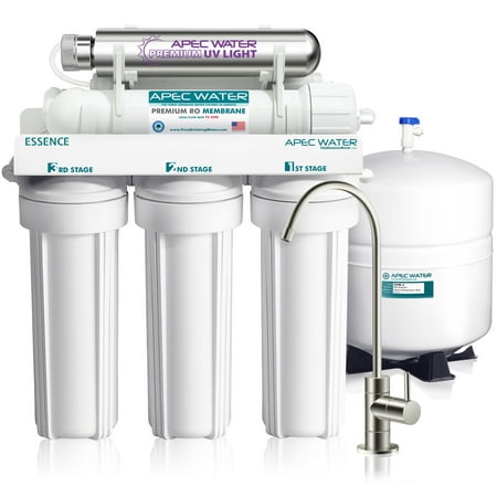 

APEC Water Systems Top Tier UV Ultra-Violet Sterilizer 75 GPD 6-Stage Ultra Safe Reverse Osmosis Drinking Water Filter System (Essence ROES-UV75-SS)