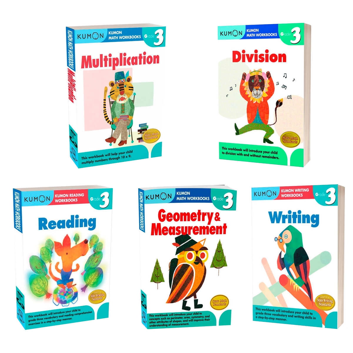 Kumon Grade 3 Five Book Assortment