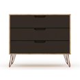 thumbnail image 1 of Manhattan Comfort 103GMC7 Commode Mid-Century-Modern Rockefeller avec 3 Tiroirs en Nature & Gris Texturé, 28,86 x 35,24 x 17,52 Po., 1 of 10