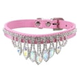 thumbnail image 1 of Collar para perros y gatos con diamantes de imitación, bonito collar de gatito con cristales brillantes, collar de cuero suave y ajustable para perros, 1 of 5