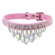 thumbnail image 1 of Collar para perros y gatos con diamantes de imitación, bonito collar de gatito con cristales brillantes, collar de cuero suave y ajustable para perros, 1 of 5