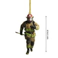 thumbnail image 2 of Christmas Gift Ozmmyan Christmas Firefighter Ornaments Personalized Fireman Acrylic Ornament Double Print Hanging Pendant For Christmas Tree Car Rearview Mirror Unique Firefighter Xma Clearance, 2 of 2