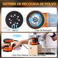 thumbnail image 4 of Lijadora Orbital, 350W Lijadora de &Oacute;rbita Aleatoria de 5" con 12 Hojas de Lijado, 6 Velocidad, 6000-13000 RPM, Lijadora Roto Orbital con Caja de Polvo para Carpinter&iacute;a, Puli, 4 of 7