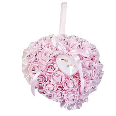 

LYCAQL Table Runners Wedding Supplies Couple Rose Ring Box Wedding Ring Storage Props