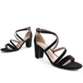 thumbnail image 4 of Sandalia de gamuza DREAM PAIRS para mujer Madison negra con tacón bloque de 7.5 cm, 4 of 9