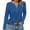 Blue_02#721C, variant on Hearthz Long Sleeve Cotton Shirts for Women Fall V Neck Shirts for Women Henley Button Down Ladies Blouses Dressy Casual