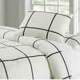 thumbnail image 2 of Truly Soft Kurt Windowpane 100% Microfiber Polyester  3 Piece Full/Queen Comforter Set in Ivory and Black, All Season, Adult Size, OEKO-TEX Certified, 2 of 9