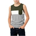 thumbnail image 2 of Asxite Toddler Boys Tank Top Contrast Color Pocket Sleeveless Crew Neck Casual Summer Blouses 3-14Y, 2 of 6