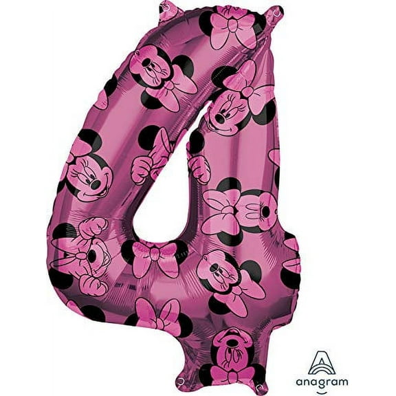 Anagram 26" Minnie Mouse Forever Number 4 Mid-Size Foil Balloon
