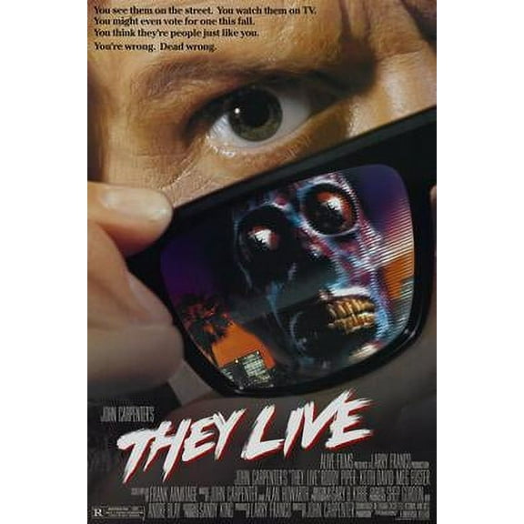They Live Roddy Piper Movie Poster 16in x 24in 16x24 Multi-Color Square Adults Western Graphic