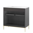 thumbnail image 4 of Modway Awaken 36" Solid Wood and MDF Bathroom Vanity in White/Black, 4 of 7