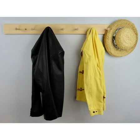 Unfinished Shaker Peg Coat Hat Rack 48"