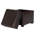 thumbnail image 5 of Cameron Square Bicast Leather Storage Ottoman with tray, Brown, 5 of 8