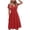 Red, variant on Kukoosong Women's Solid Color V Neck Short Sleeve A-Line Midi Dress for Summer Casual Beach Vacation Party Wedding Guest Dresses