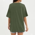 thumbnail image 7 of Womens Summer Tops Womens Tops Fashionable Casual Three Half Sleeve Soild Color Round Neck Top blouses for women dressy casual Green Polyester M, 7 of 7