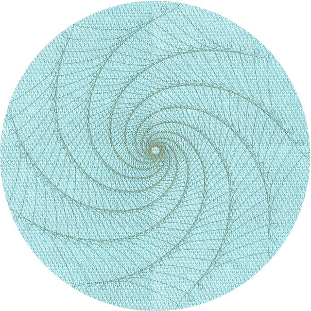 Ahgly Company Tapis Rond Lavable en Machine Intérieur Transitionnel Bleu Diamant Bleu, 3 Pieds Rond