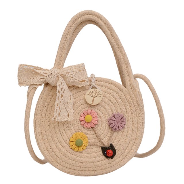 Bolsos cruzados para mujer Bolso de paja tejido con lazo para mujer Bolsos de playa informales para mujer (Beige) Likrtyny Para Estrenar