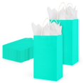 thumbnail image 1 of DjinnGlory Paquete de 24 Bolsas de Regalo de Papel Verde Azulado 23x14x8 cm, 1 of 9
