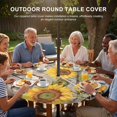 thumbnail image 3 of Round Outdoor Tablecloth with Umbrella Hole and Zipper, Farmhouse Sunflowers Tablecloth with Elastic Waterproof, Rustic Barn Doors Flowers Butterfly Wooden Patio Table Covers for 55" - 60" Tables, 3 of 9