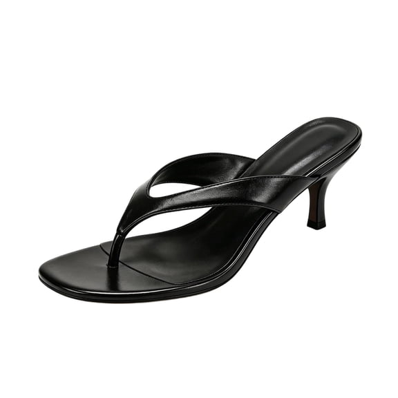 Women Kitten Heels Sandals: Heeled Flip Flop | 2026 Fashion Heel Sandals, Square Toe Thong Sandal for Daily Wear & Dressy Casual 38