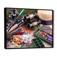 thumbnail image 2 of Designart "Layout Of Fishing Gear" Hunting & Fishing Floater Framed Wall Decor, 2 of 5