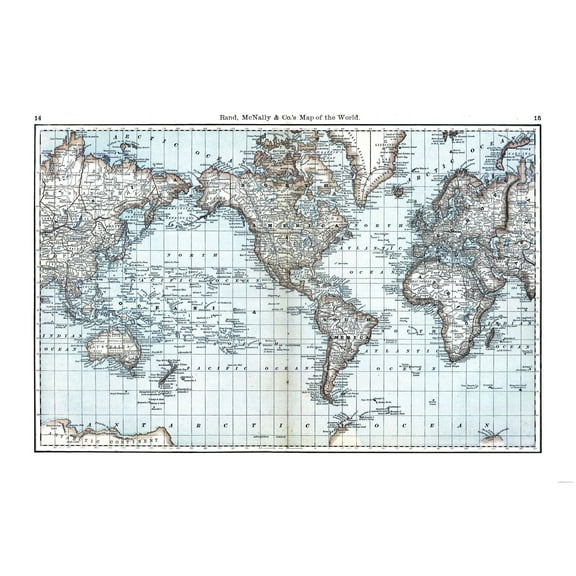 Historic Map - World - Rand McNally - Vintage Wall Art