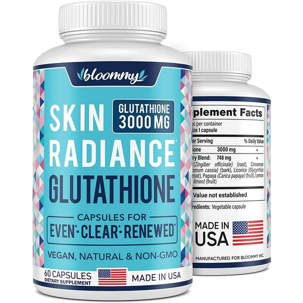 Glutathione Supplement 3000 MG - Made in USA - Natural Skin Brightening Treatment - Vegan Glutathione Capsules for Even Skin Tone - Dark Spots & ...