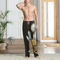 thumbnail image 5 of Men's Lounge Pajama Pants Bottoms Casual Loungewear, Dials With Dragonfly Steampunk Gold Clock, 5 of 5