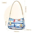 thumbnail image 3 of FORMRS Womens Shoulder Bag with Chain Strap Clutch Purse Cute Tote Handbag, Orange Sailboats, 3 of 7