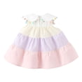 thumbnail image 4 of HOMADLES Toddler Dress for Girls Crewneck Embroidery Print Ruffed Summer Fashion Princess Dress Pink 6 Months, 4 of 8