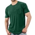 thumbnail image 2 of Men'S Vintage Washed Crew Neck Short Sleeve T Shirt With Chest Pocket Casual Tops For Summer Daily Wear And Streetwear,Army Green,XXL, 2 of 6