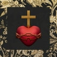 thumbnail image 2 of Prime, Marcus 26x26 Black Ornate Wood Framed with Double Matting Museum Art Print Titled - Gold Surrounded Heart, 2 of 4