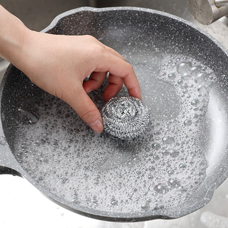 46pcs Stainless Steel Sponges Scrubbers Scrubbing Scouring Pads Cleaning Ball Cleaner Utensil 9994