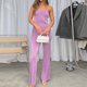 thumbnail image 1 of Slim Fit Mujer Bra Top Pantalones largos Color sólido Ladies Strapless Top Pant 2 piezas FLhrweasw Nuevo, 1 of 9
