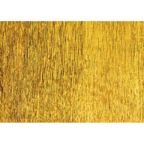 Ahgly Company Machine Washable Indoor Rectangle Oriental Yellow Modern Area Rugs, 4' x 6'