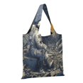 thumbnail image 2 of Large Capacity Print Tote Bag,Lightweight Portable Foldable Shopping Bag Astronaut Sitting, 2 of 6