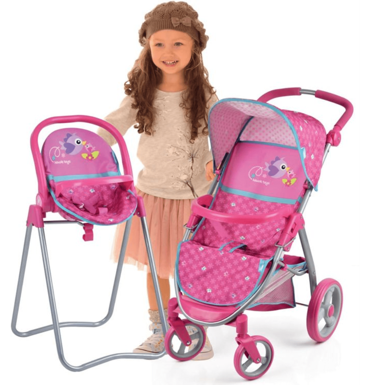 doll stroller and highchair