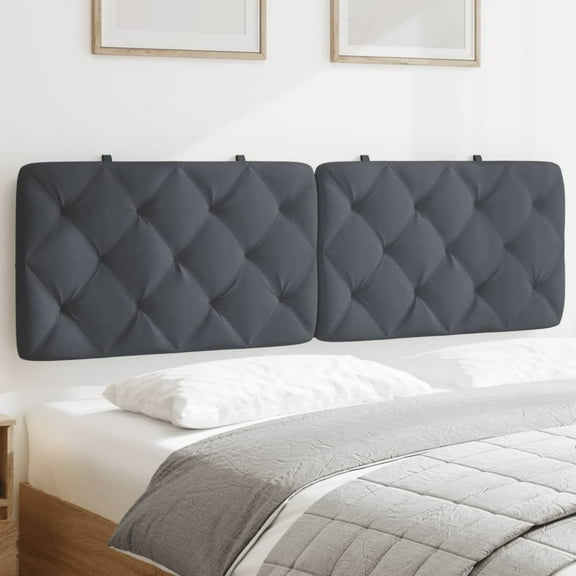 vidaXL Headboard Cushion Dark Gray 60.2" Velvet