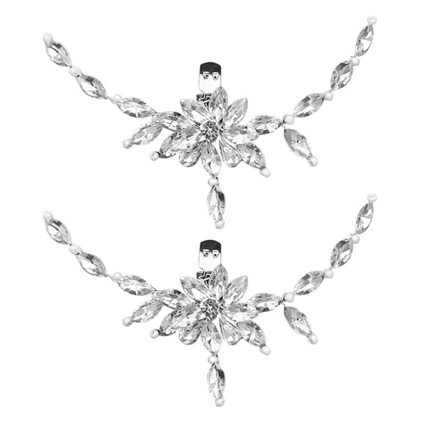 par de hebillas de novia europeas para zapatos de boda, decoración con brillantes diamantes de imitación.
