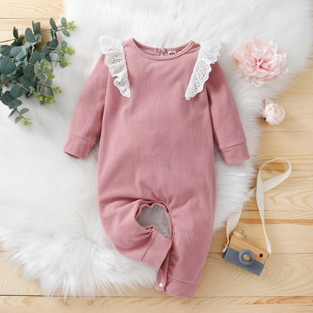 

KONBECA Baby Boys Girls Rompers Infants Pure Cotton Coverall Toddler Kids Baby Girls Jumpsuit Long Sleeve Bodysuit Romper Outfits (0-18 Months)