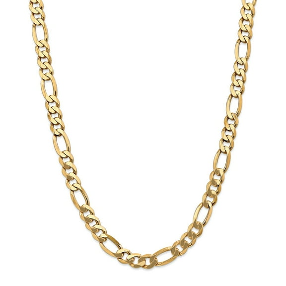 14K 8.75mm Flat Figaro Chain
