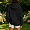 thumbnail image 4 of Sahpxhe Women's Oversized Hoodies Full Zip up Long Sleeve Drawstring Sweatshirts Casual Outer Jacket for Sport Jogging Black XXXL, 4 of 9