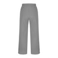 thumbnail image 6 of Daily Sales Clearance, lcziwo Linen Pants for Women High Waisted Wide Leg Beach Pants Casual Pull On Drawstring Elastic Waist Lounge Trousers with Pockets Gray L, 6 of 9