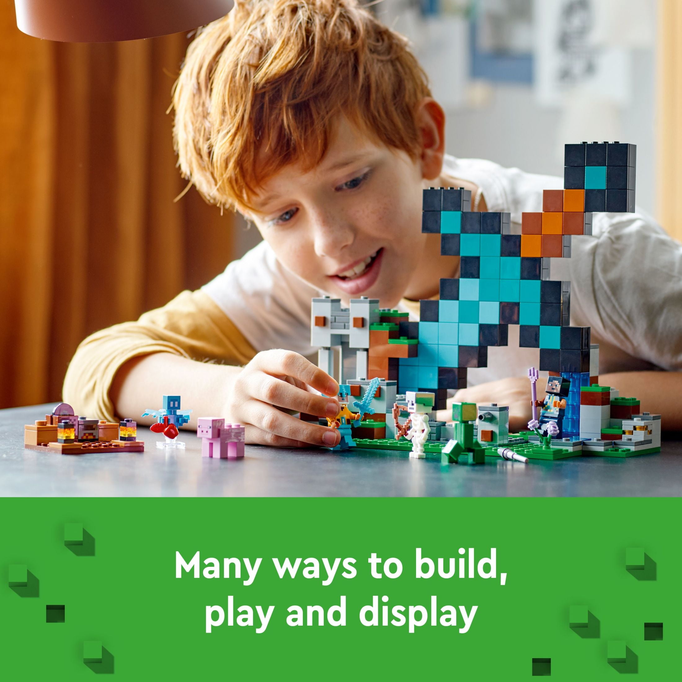 LEGO Minecraft The Sword Outpost Building Set with Creeper, Warrior, Pig & Skeleton Figures, 21244